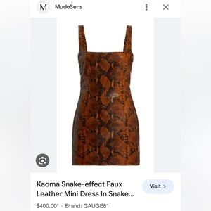 GAUGE81 Kaoma snake-effect faux leather mini dress
